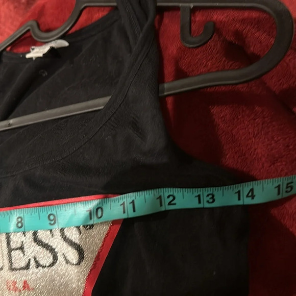 Y2K Guess Bedazzled  Black Tank Top Sz M - Picture 5 of 8